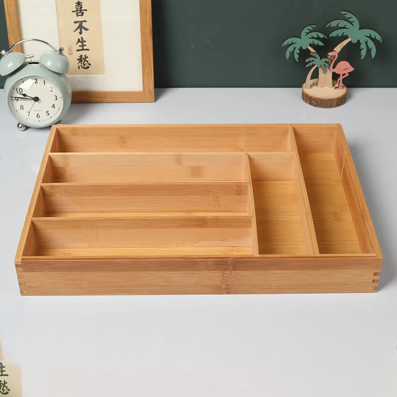 Cutlery Storage Box,  Bamboo Drawer Organiser,Fork Knife Spoon