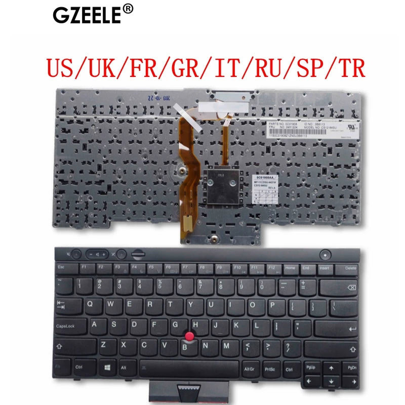 US/UK/FR/GR/IT/RU/SP/TR/JP Keyboard for Lenovo ThinkPad L530 T430 L430 T430S X230 W530 T530 T530I T430I 04X1263 04W3048 04W3123