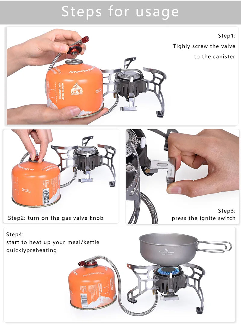 Boundless Voyage Outdoor Camping Folding Gas Stove with Lgniter Portable Foldable Aluminum Alloy Cooker 3500W