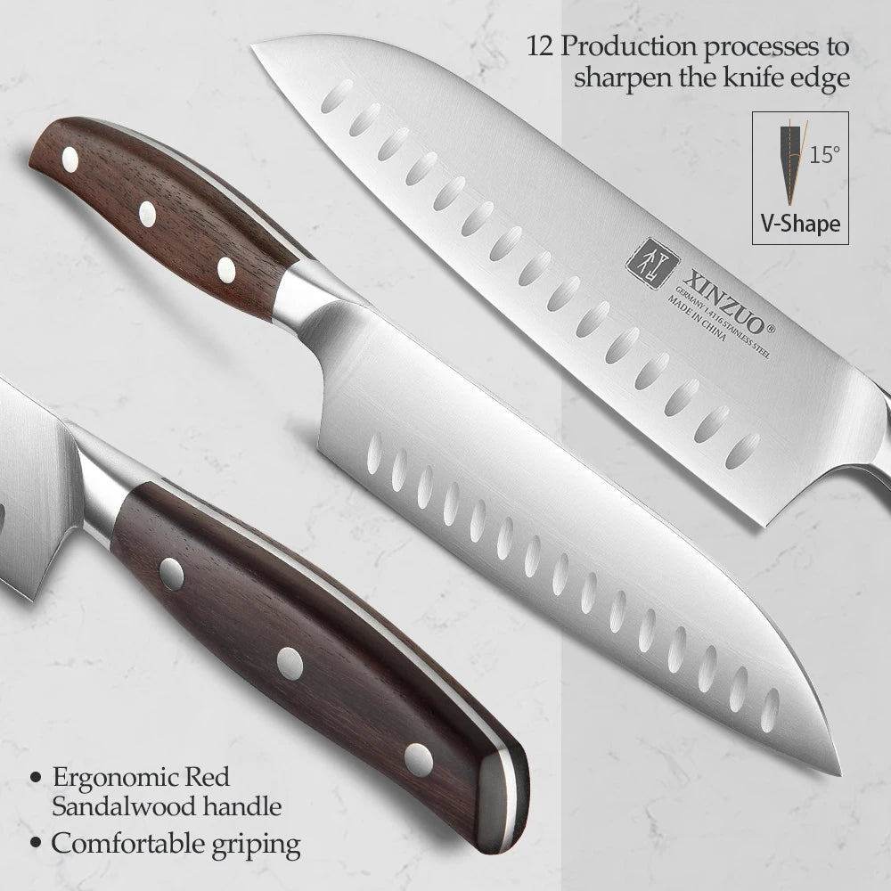 XINZUO 3PCS Kitchen Knife Set Utility Chef  Knife High Carbon