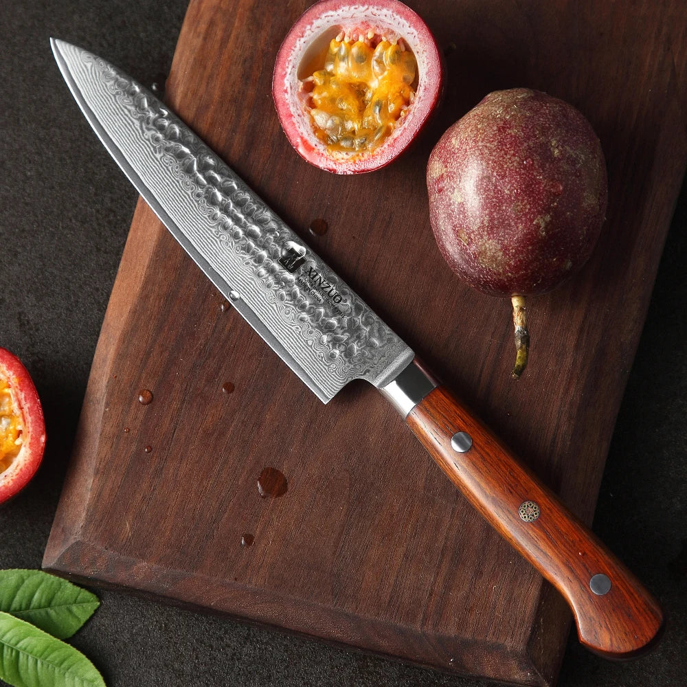 XINZUO 6'' Utility Knife vg10 Damascus Steel Kitchen Utility Knives