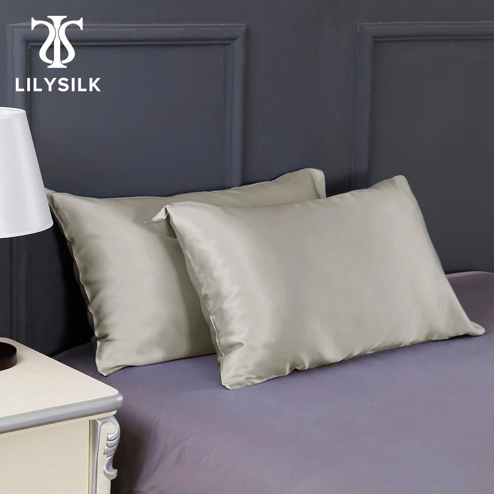 LILYSILK  100 Silk Pillowcase Beauty Chinese Pure Natural Mulberry Hair Luxury 19 Momme White 50x70cm King Queen Long 1 piece