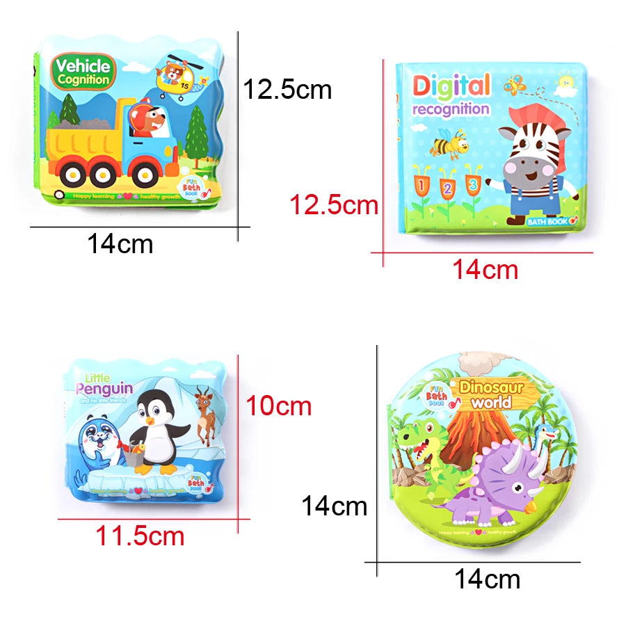 New Swimming Bathroom Toy Water Bath Books For Babies Cognitive Early Learning Animal,Digital Waterproof Books Educational Toys