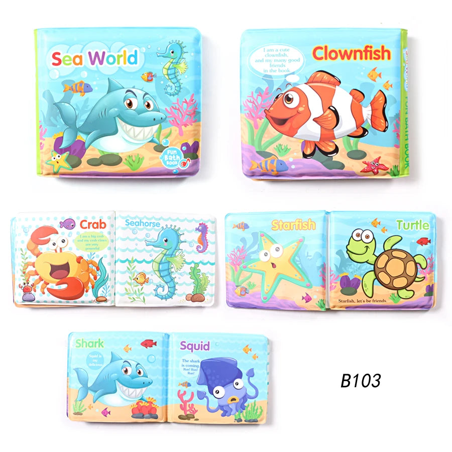 New Swimming Bathroom Toy Water Bath Books For Babies Cognitive Early Learning Animal,Digital Waterproof Books Educational Toys