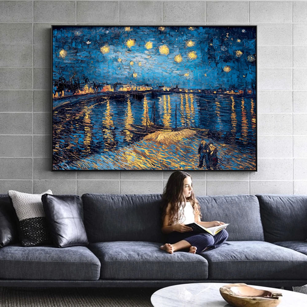 Peintures sur toile de nuit étoilée