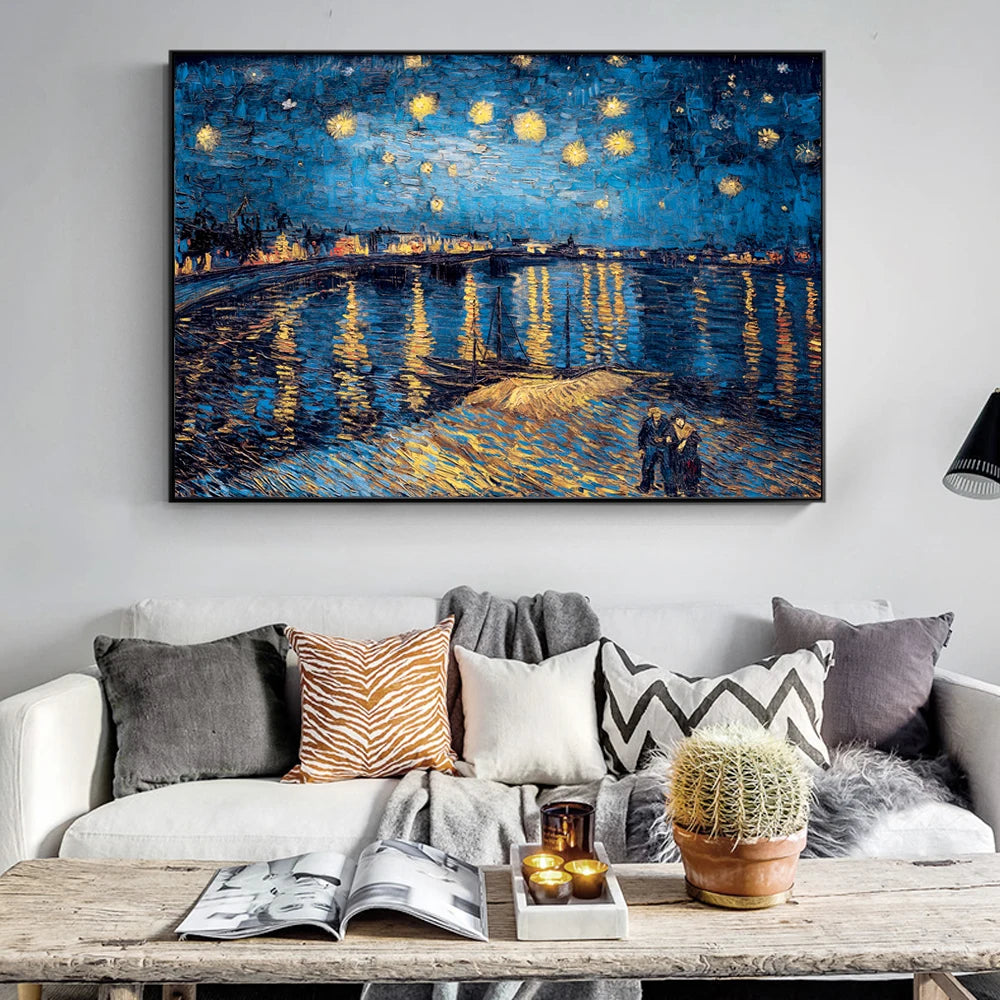 Peintures sur toile de nuit étoilée