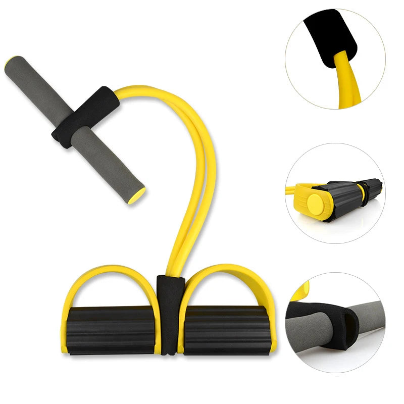 Elastic Pull Ropes Abdominal Exerciser Rower Belly Resistance Band Home Gym