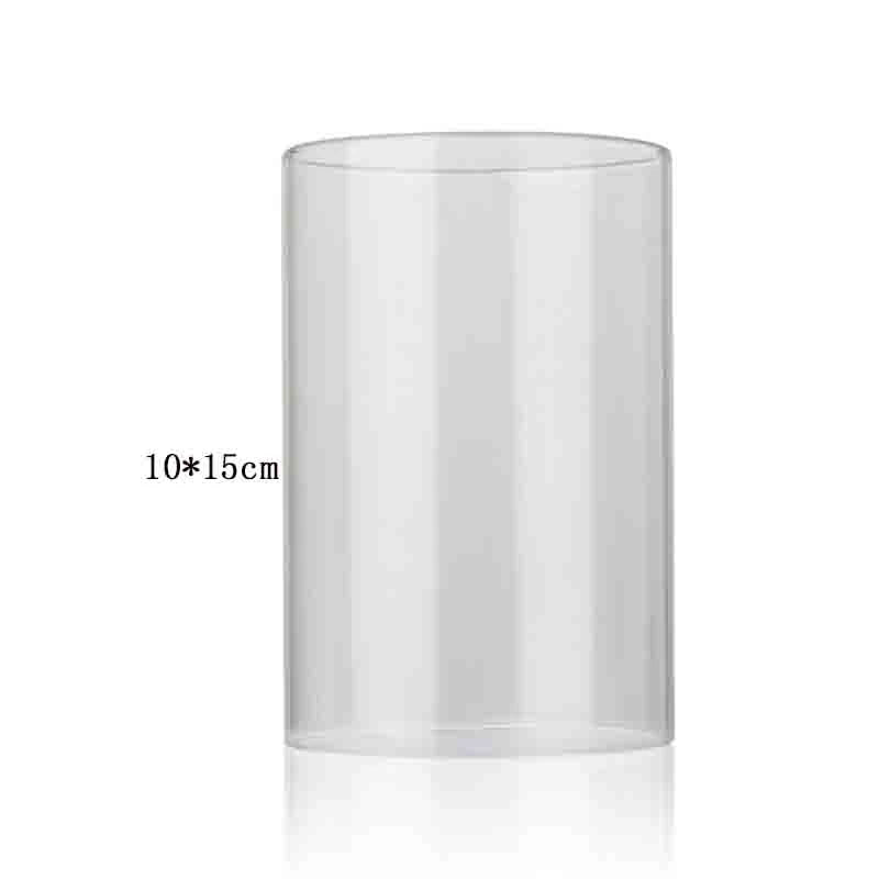 Dia 7 / 10cm Hurricane Candle Holder Glass Cylinder Open Both Ends Open Ended Hurricane Glass Lamp Shade Replacement