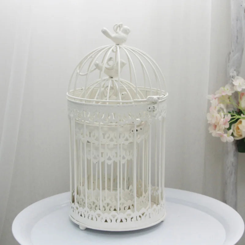 Iron Metal Bird Cage  Decoration Hanging Flower  Wedding Candle Holder Jewelry