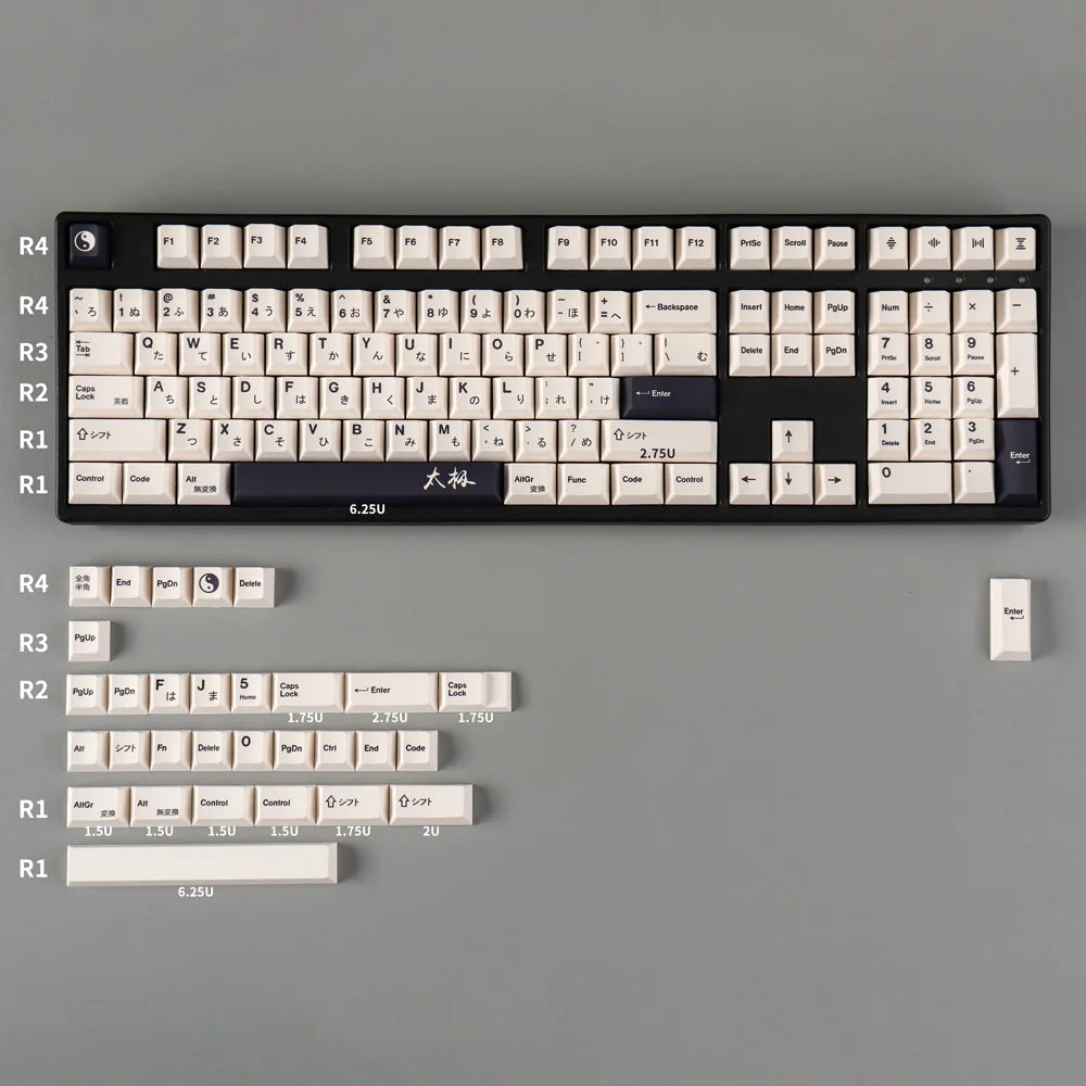 GMK Sushi TaiChi Large Set DYE-SUB PBT Keycap Japanese Custom Personality Cherry Profile Keycaps For Mechanical Keyboard  61/64