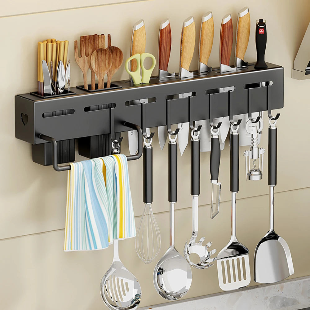 Wall Mounted Utensil Holders Rack Knife Holder Cutlery Storage Organiser