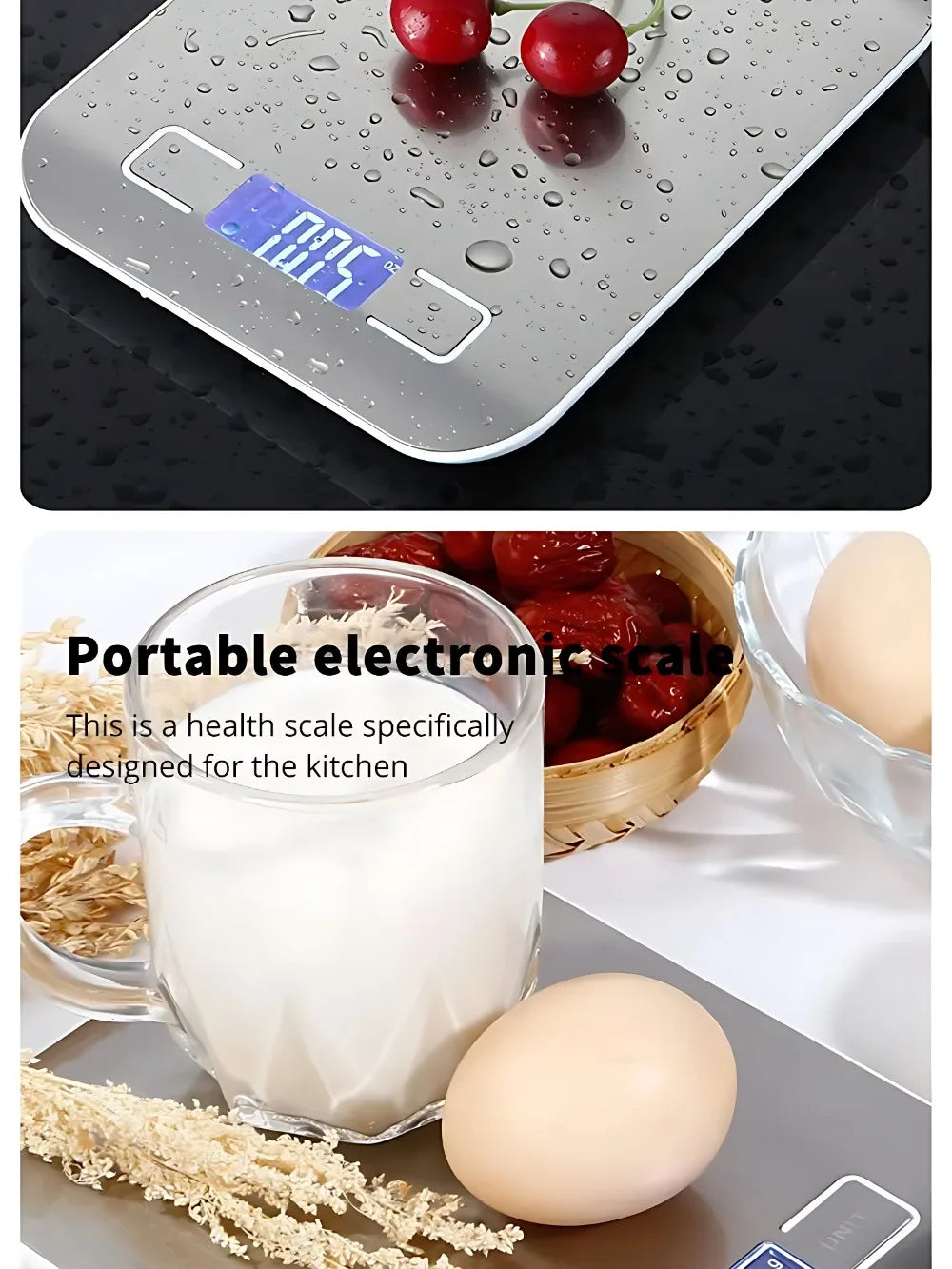 Balances de cuisine électroniques en acier inoxydable