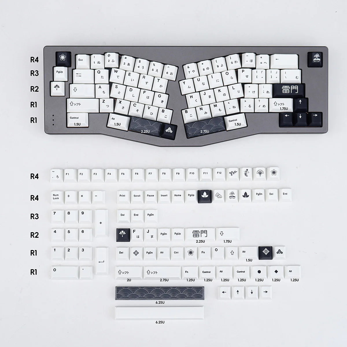 GMK Sushi TaiChi Large Set DYE-SUB PBT Keycap Japanese Custom Personality Cherry Profile Keycaps For Mechanical Keyboard  61/64