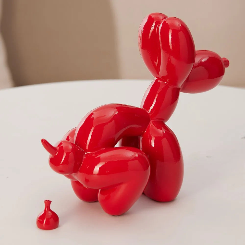 Vilead Funny Balloon Pooping Dog Sculptures Resin Pop Art Statue