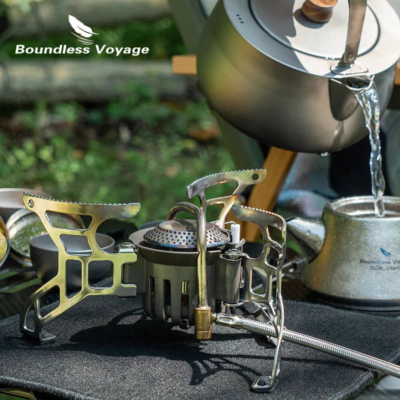 Boundless Voyage Outdoor Camping Folding Gas Stove with Lgniter Portable Foldable Aluminum Alloy Cooker 3500W