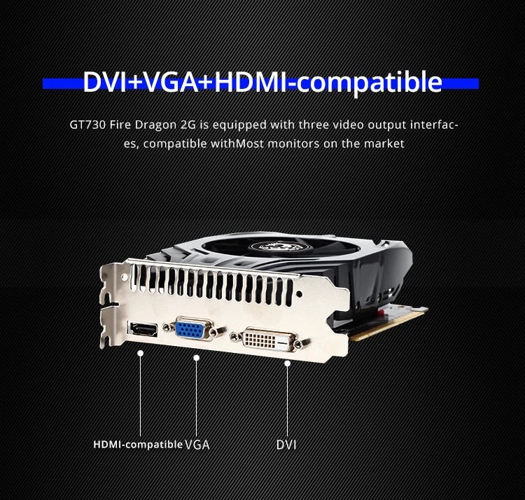 SOYO Nvidia GeForce GT730 4G Graphics Card GDDR3 Video Memory HDMI-compatible Game Video Card New GPU for Desktop Computers