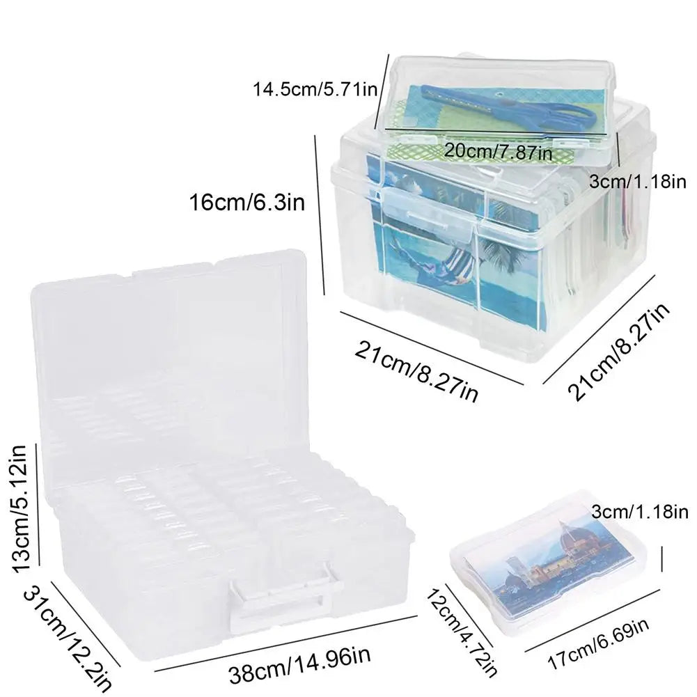 Photo Storage Box Photo Keeper Cases Plastic Photo Storage