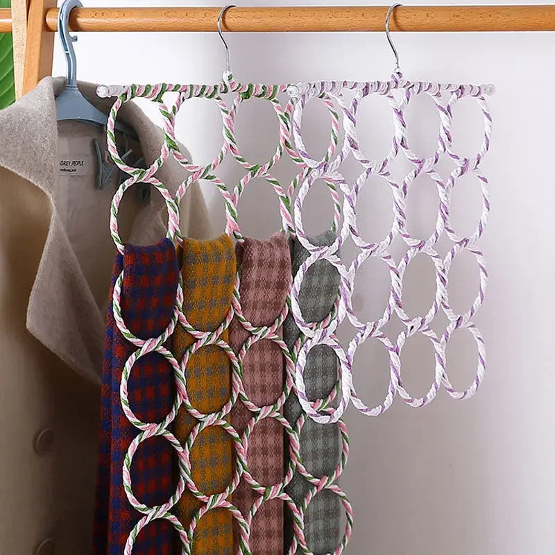 Multi-Hole Scarf Hanger, Efficient Closet Organizer