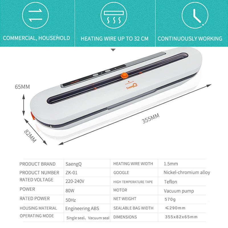 Food Vacuum Sealer - Commercial Household Packaging Machine