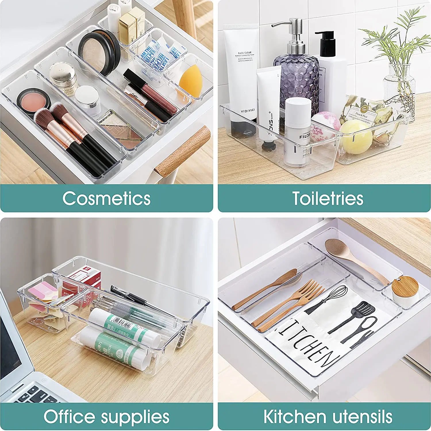 Desk Drawer Organizer | Plastic Bathroom Storage | HomeHaven Goods