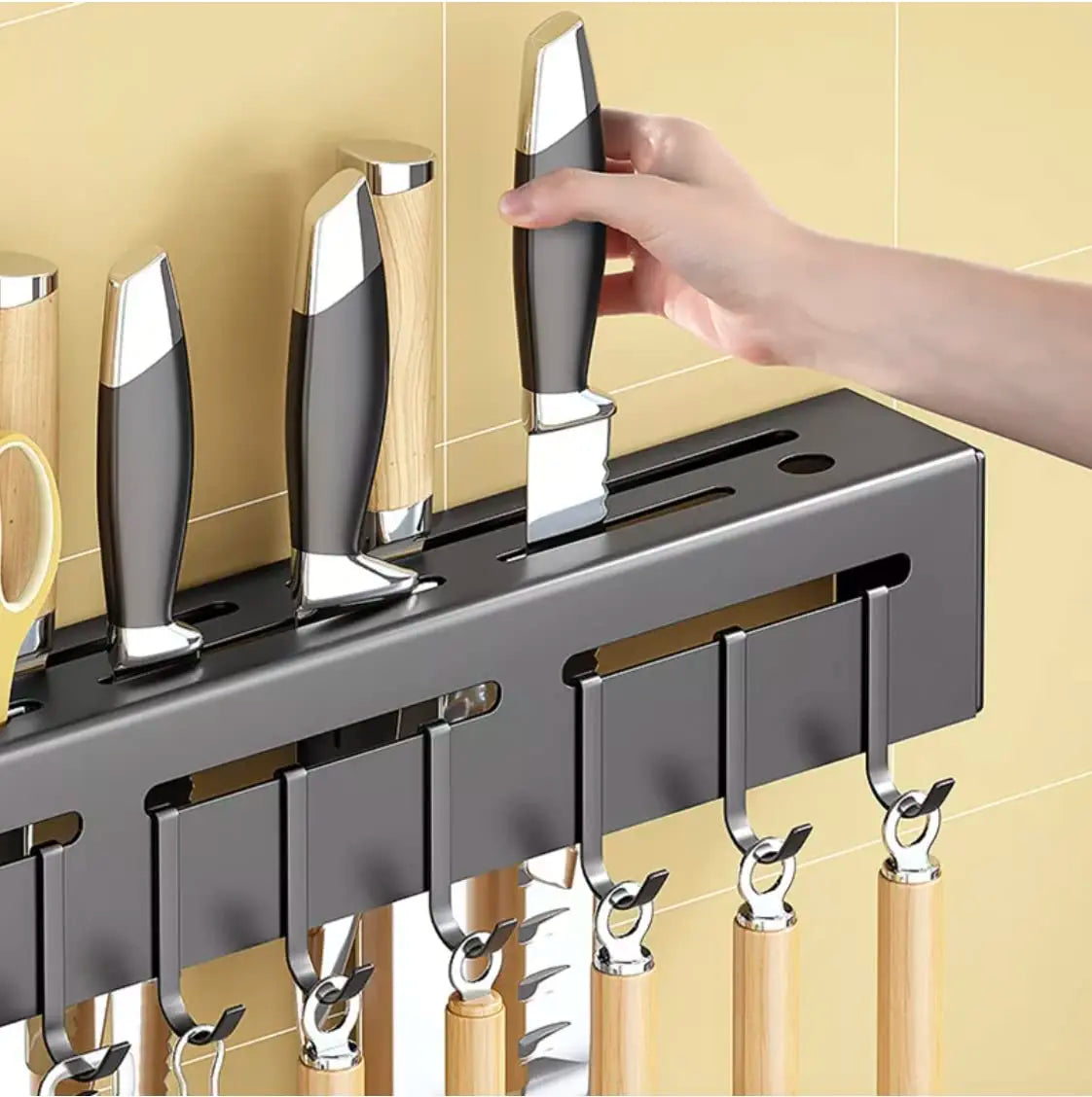 Wall Mounted Utensil Holders Rack Knife Holder Cutlery Storage Organiser