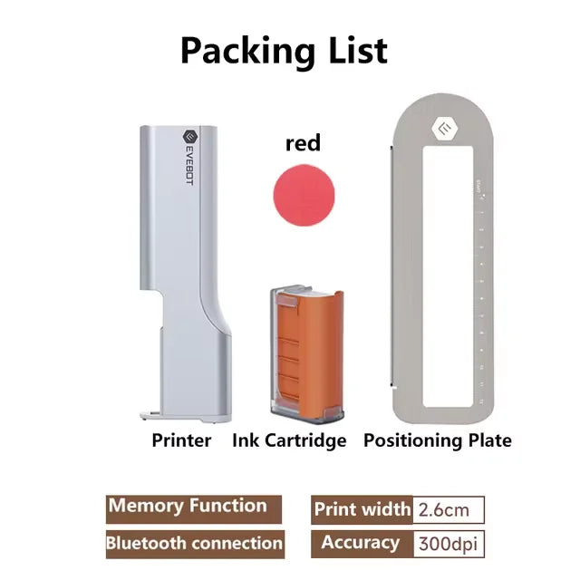 Portable Food Inkjet Printer EVEBOT Printpen Buletooth Wireless Handheld HD Printing Coffee Beer Bread for Cofe Hotel Restaurant