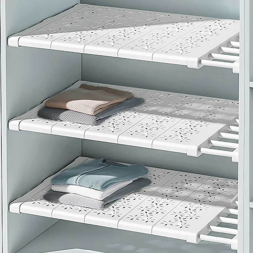 Adjustable Closet Organizer: Kitchen Storage Shelves Space Saving