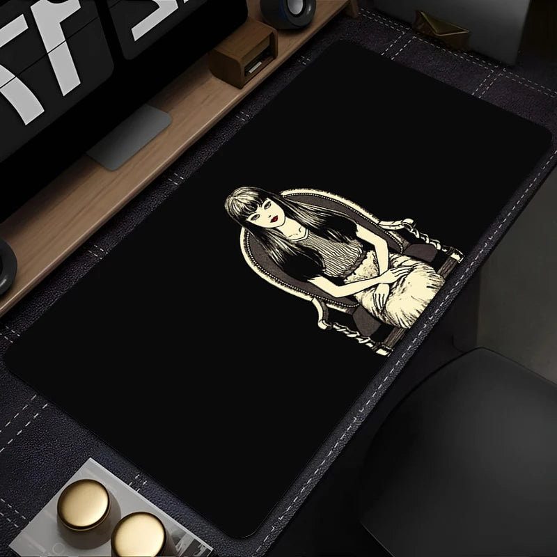 Gaming Accessories Mousepad Junji Ito Tees Horror HD Printed Anime Mouse Pad Office Pc Cabinet Desk Mat Extended Keyboard Carpet