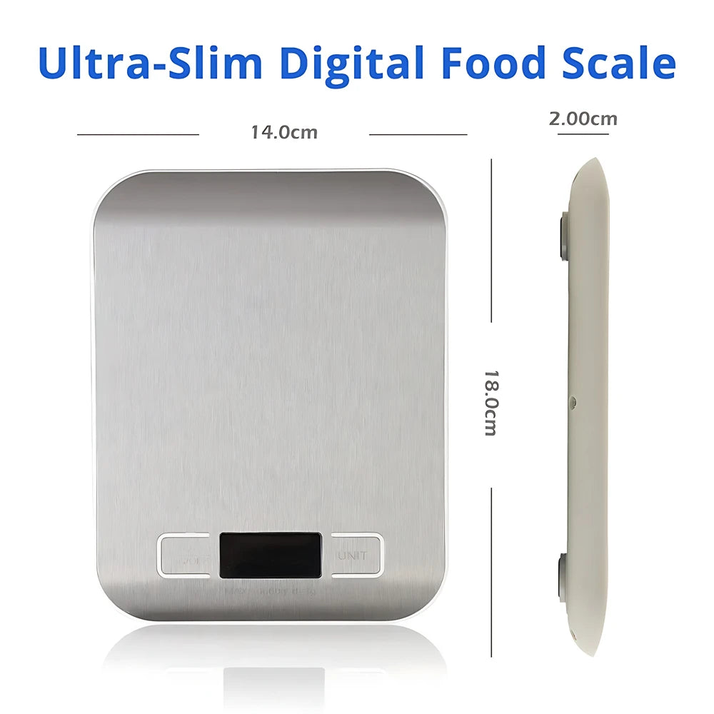 Balances de cuisine électroniques en acier inoxydable