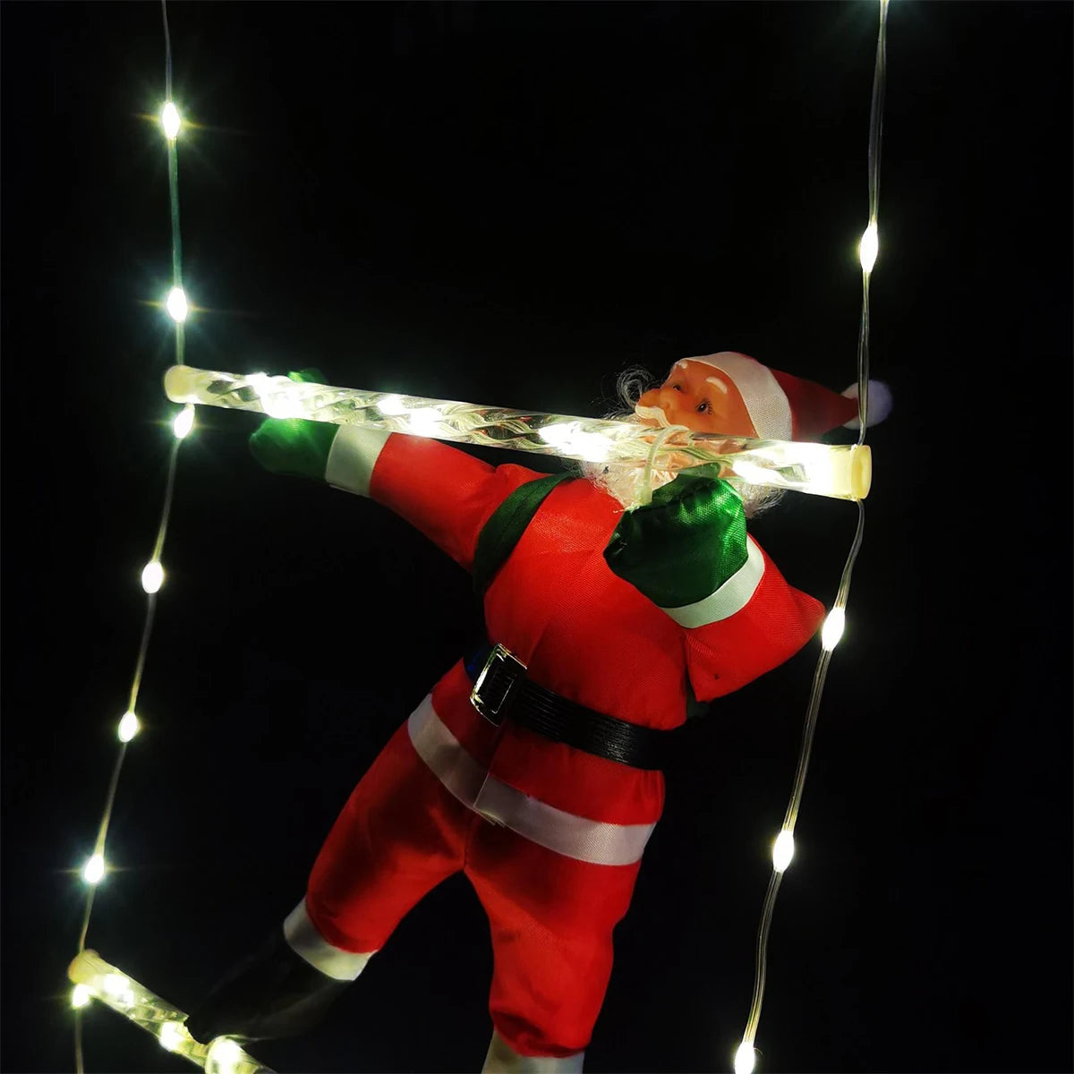 3M Santa Claus Climbing Ladder Warm Light 2023 Christmas Decoration