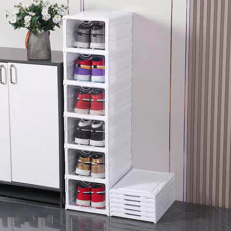 Tier Stackable Foldable Transparent Sneaker Container Storage