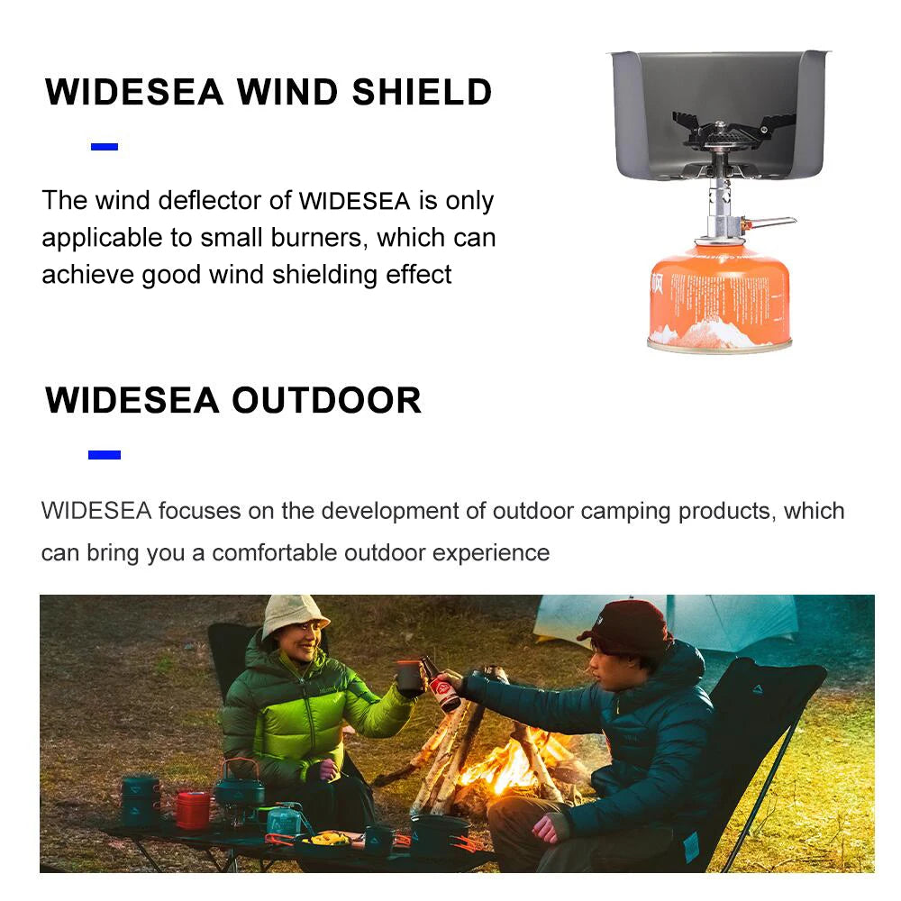 Widesea Camping Gas Stove Wind shield Outdoor Burner Screen Wind Guard Portable Gasonline Windproof  Cooking Set Survial