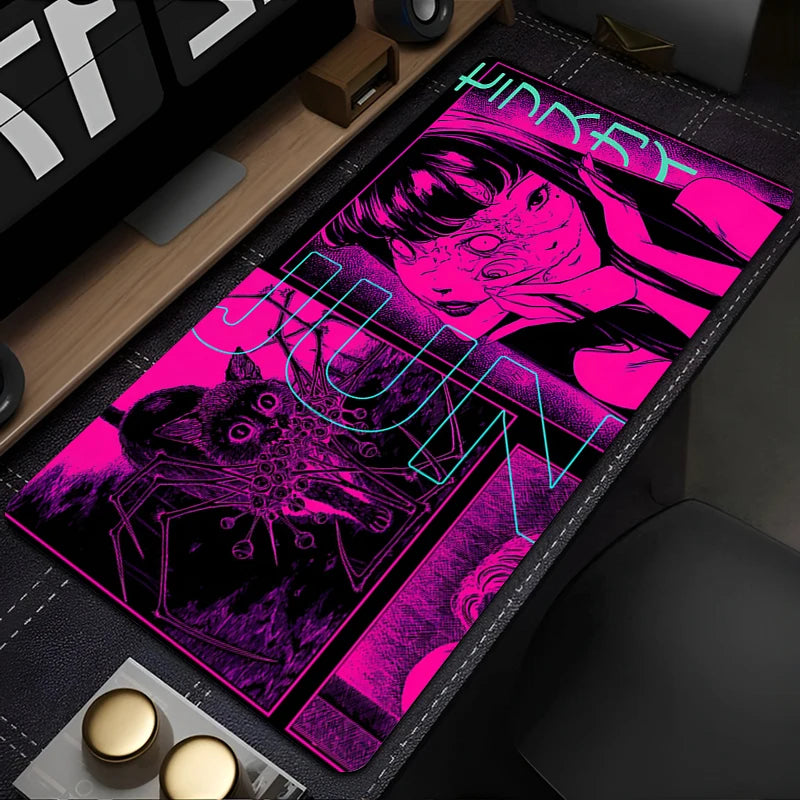 Gaming Accessories Mousepad Junji Ito Tees Horror HD Printed Anime Mouse Pad Office Pc Cabinet Desk Mat Extended Keyboard Carpet