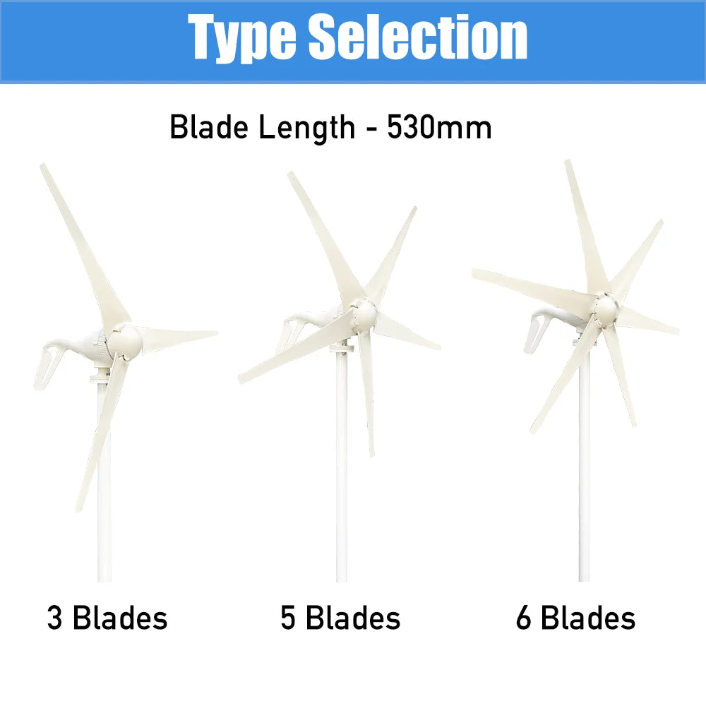 Wind Turbine Generator: 600W-1000W Camping Free Energy