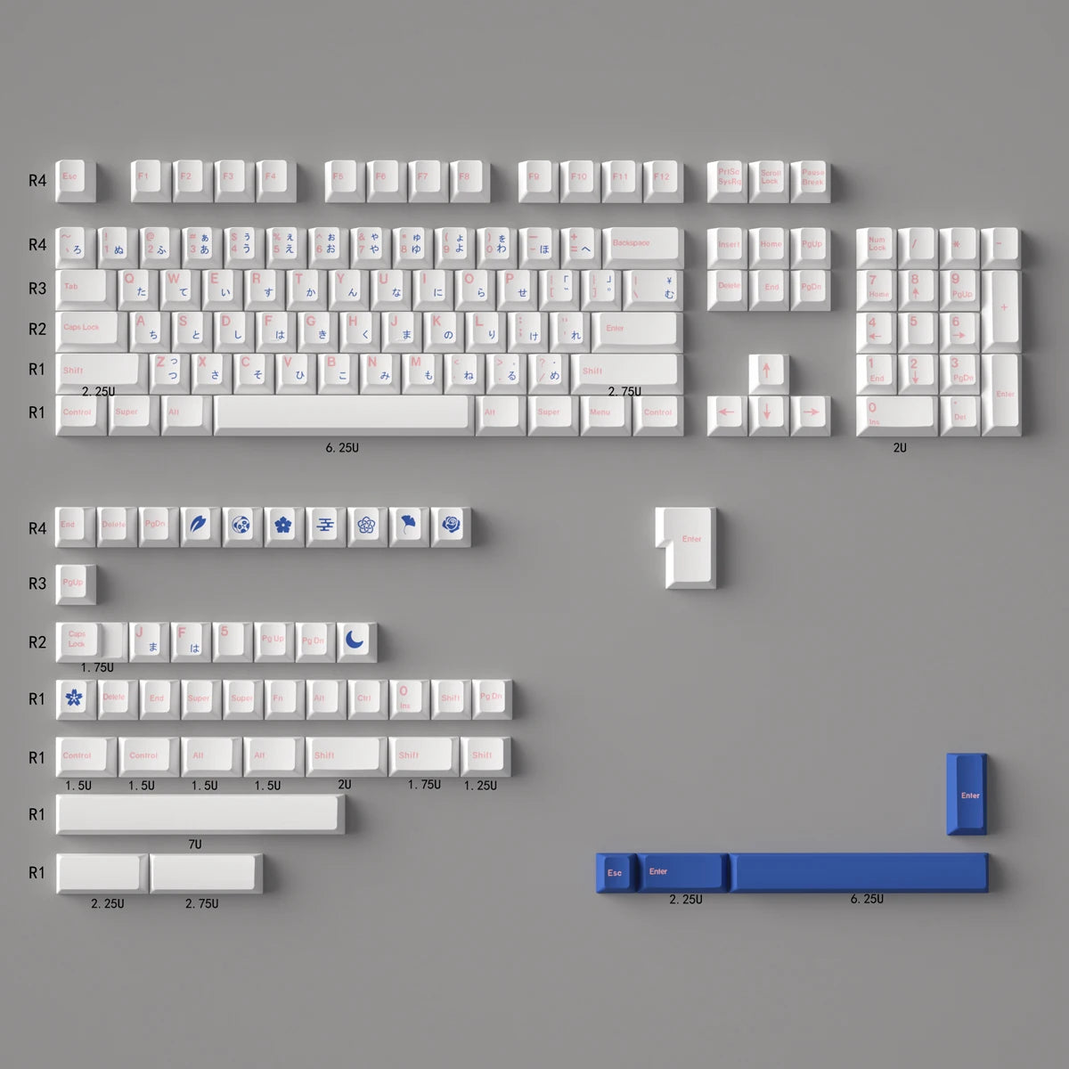 GMK Sushi TaiChi Large Set DYE-SUB PBT Keycap Japanese Custom Personality Cherry Profile Keycaps For Mechanical Keyboard  61/64