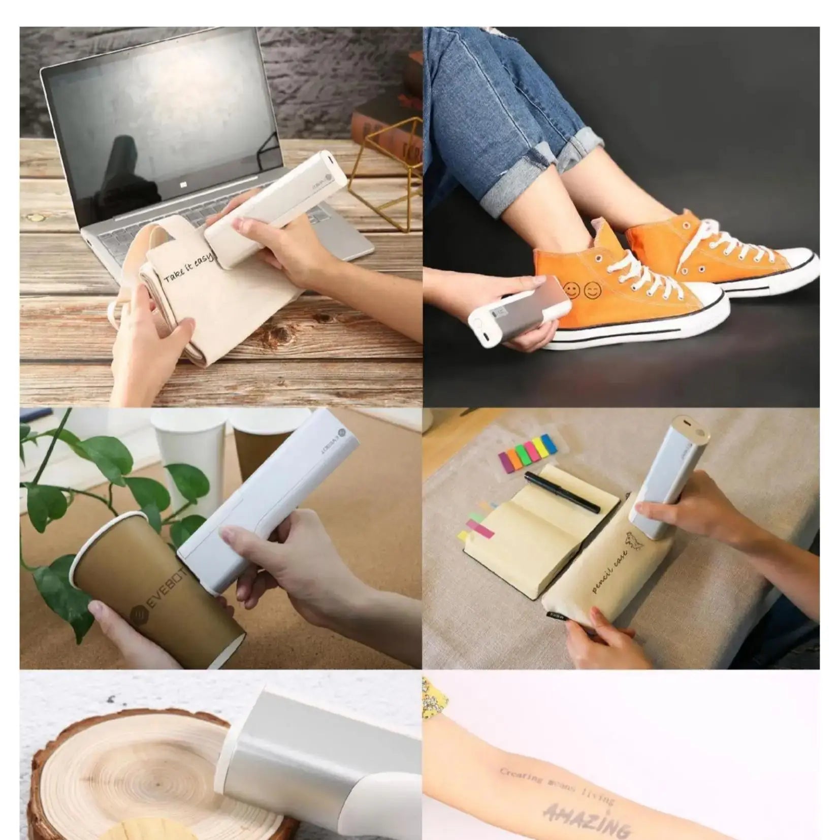 Portable Food Inkjet Printer EVEBOT Printpen Buletooth Wireless Handheld HD Printing Coffee Beer Bread for Cofe Hotel Restaurant