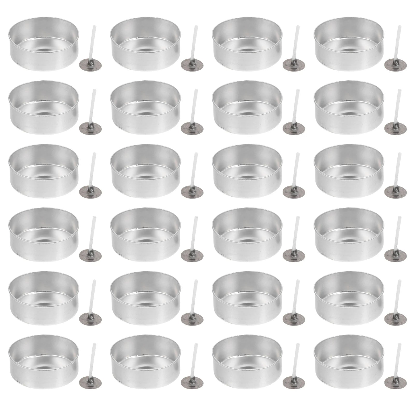 100pcs Candle Cup Case Candle Holding Container Candle Tin Base Empty Aluminum Tea Candle Case Containers Aluminum Candle Tin