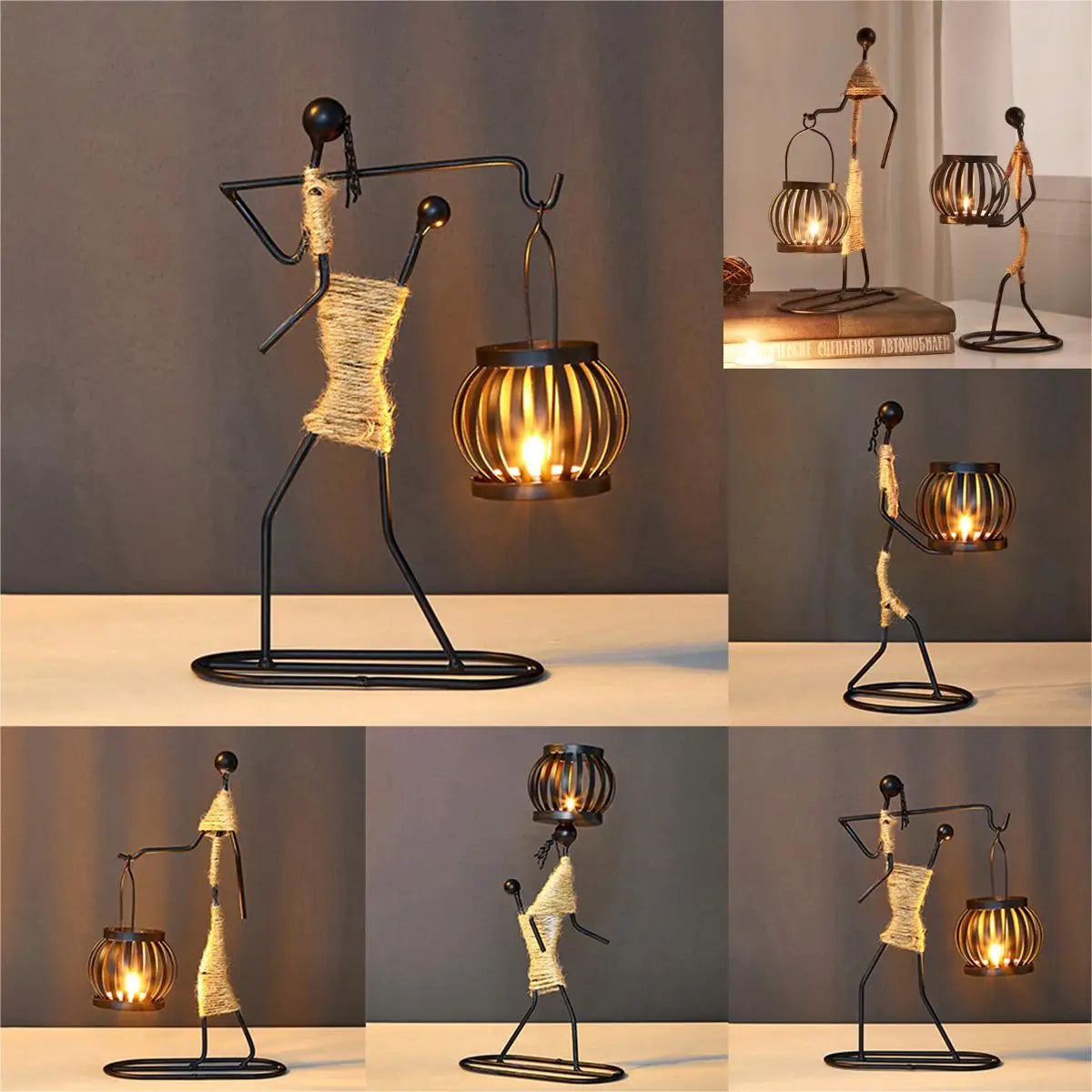 New Metal Candle Holder Abstract Character Candlestick Decor  Handmade Candlestick Vintage Candle Stand Home Decor Art Gift