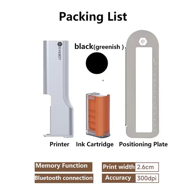 Portable Food Inkjet Printer EVEBOT Printpen Buletooth Wireless Handheld HD Printing Coffee Beer Bread for Cofe Hotel Restaurant