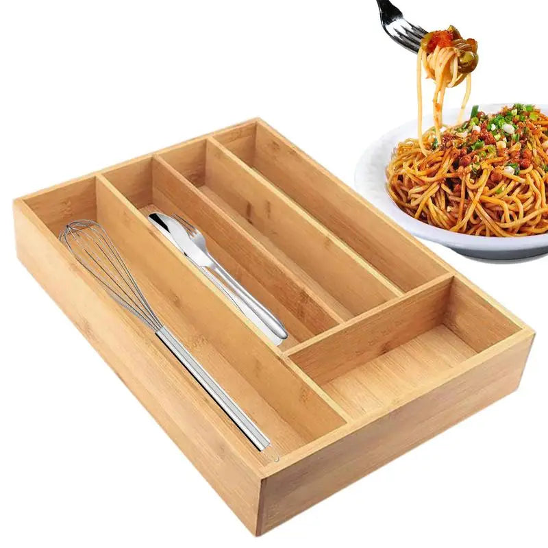 Kitchen Drawer Cutlery Storage Tray Knife Holder Spoon Forks Adjustable