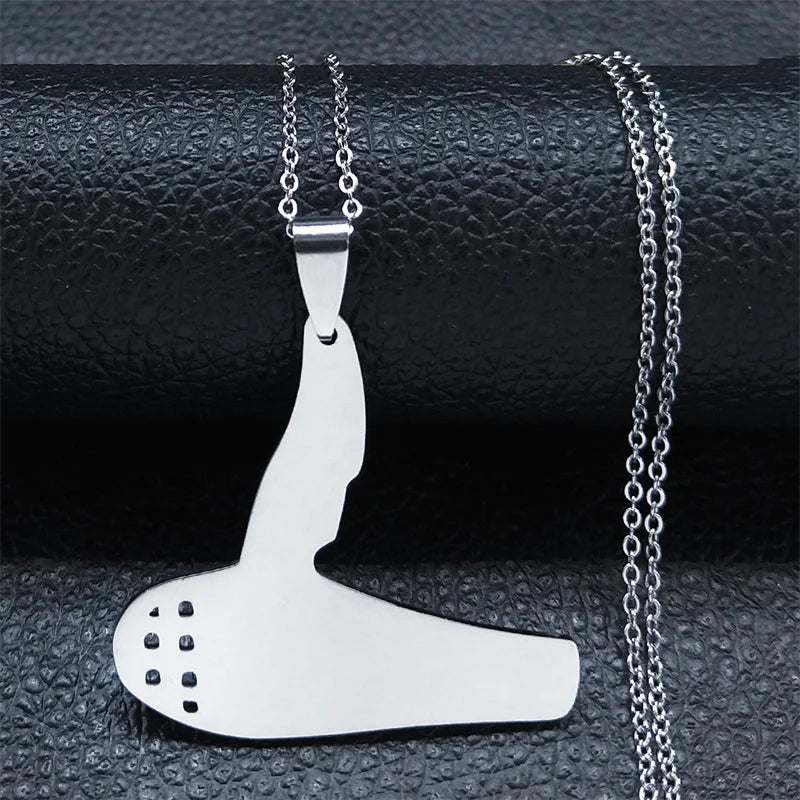 Hiphop Razor Blade Pendant Necklace Men Stainless Steel Male Knife Razorblade