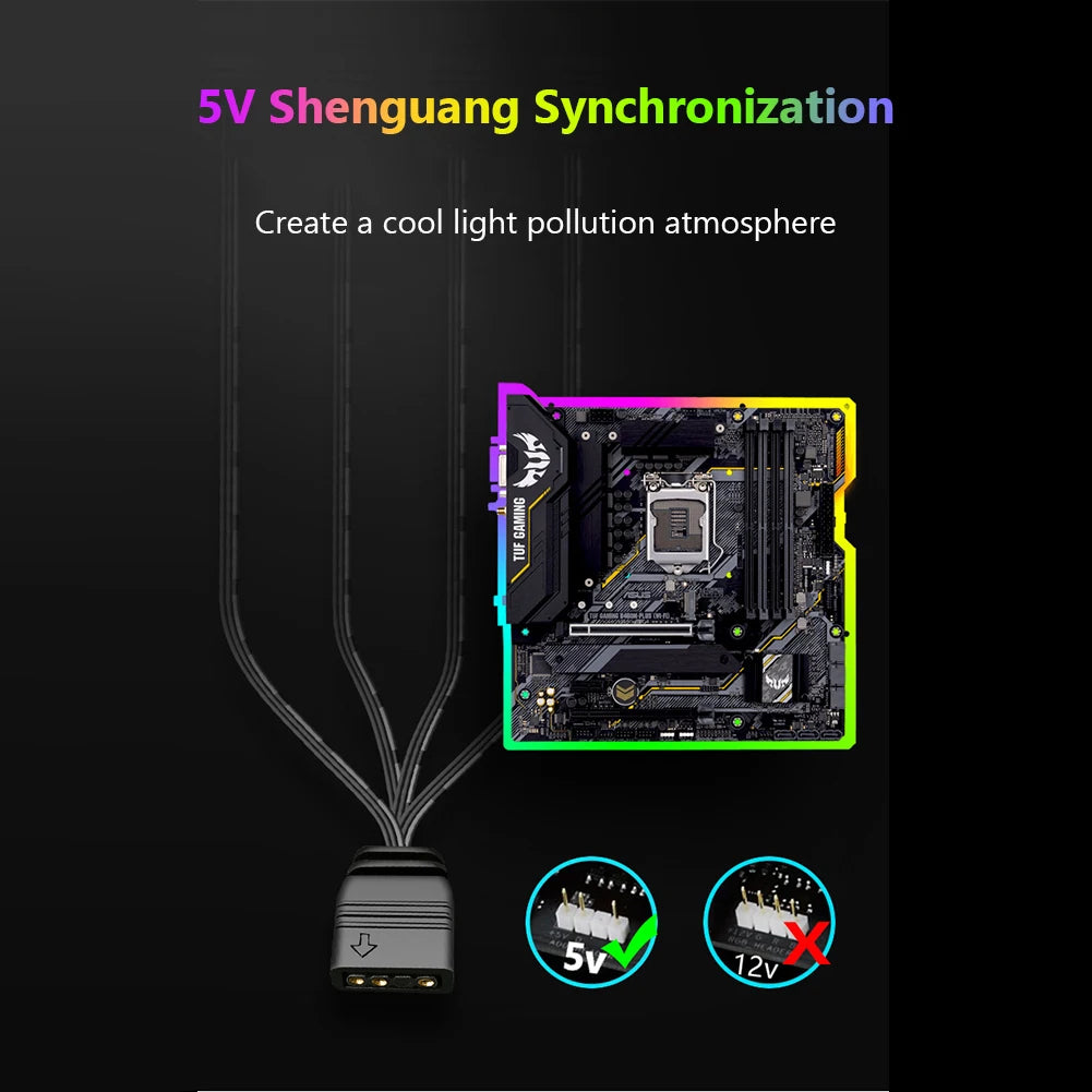 COOLMOON AR-1 Upgraded RGB Controller Cable 5V 3 Pin 3pin to SATA ARGB Controller HUB Adapter for PC Fan Cooling Fan Light Strip