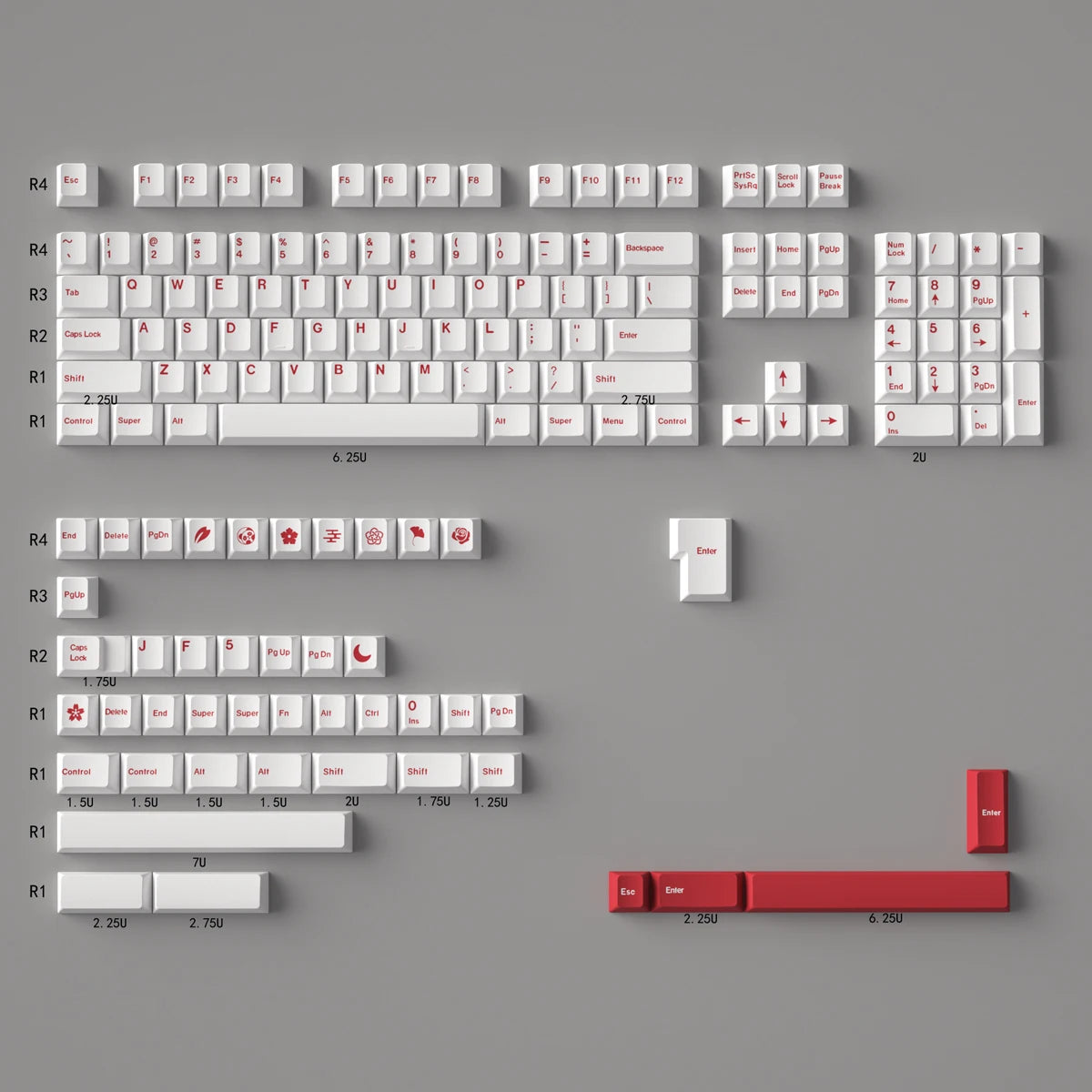 GMK Sushi TaiChi Large Set DYE-SUB PBT Keycap Japanese Custom Personality Cherry Profile Keycaps For Mechanical Keyboard  61/64