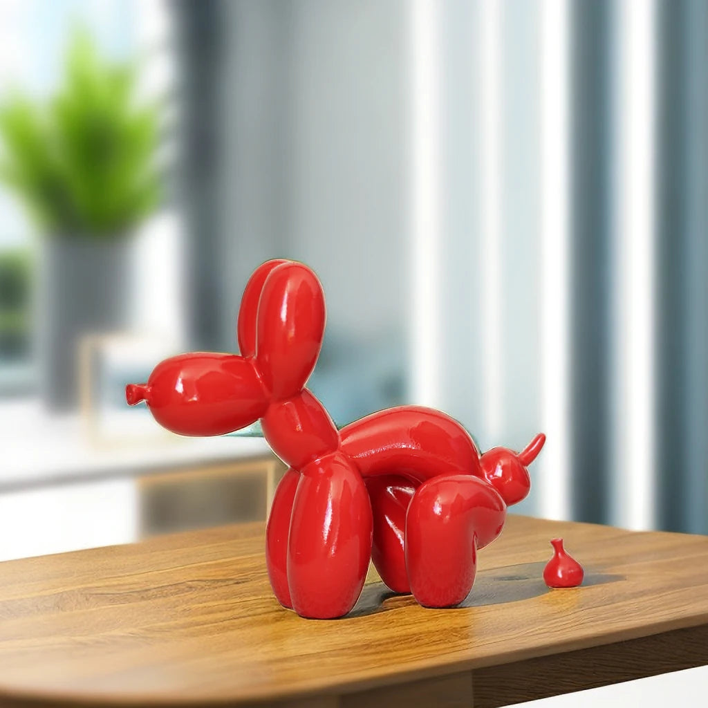 Vilead Funny Balloon Pooping Dog Sculptures Resin Pop Art Statue