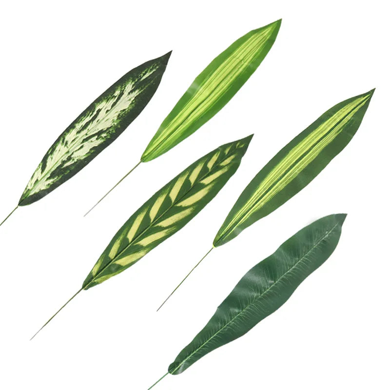 5pcs Brazilian Leaf Fake Green Plant Silk Screen Flower Accessories