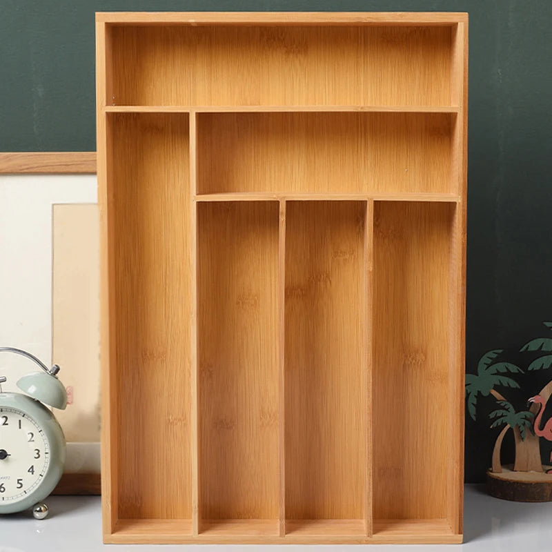 Cutlery Storage Box,  Bamboo Drawer Organiser,Fork Knife Spoon