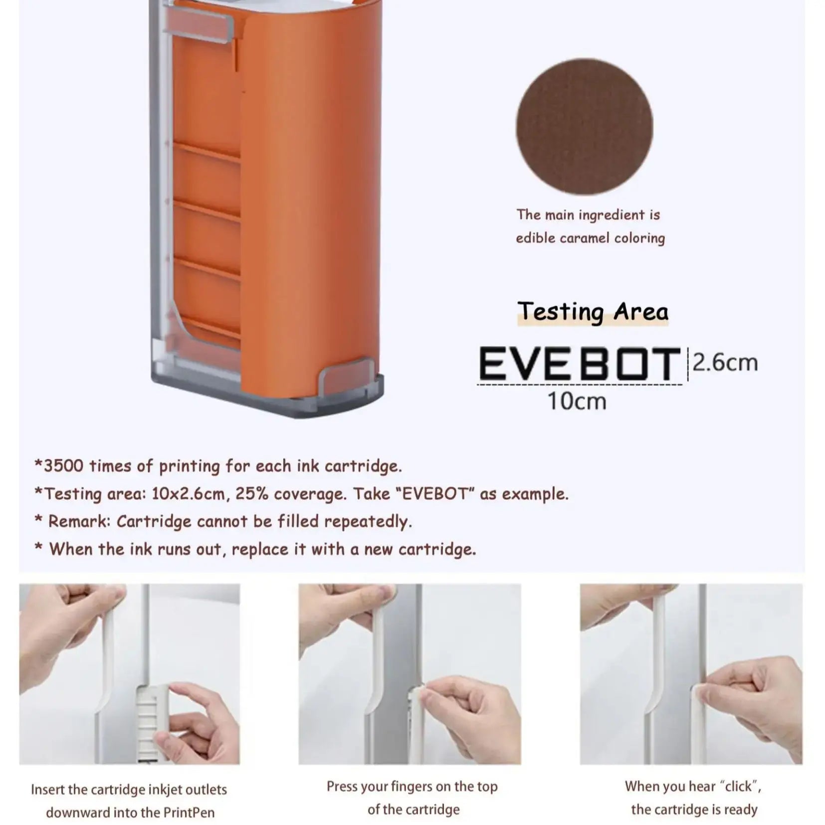 Portable Food Inkjet Printer EVEBOT Printpen Buletooth Wireless Handheld HD Printing Coffee Beer Bread for Cofe Hotel Restaurant