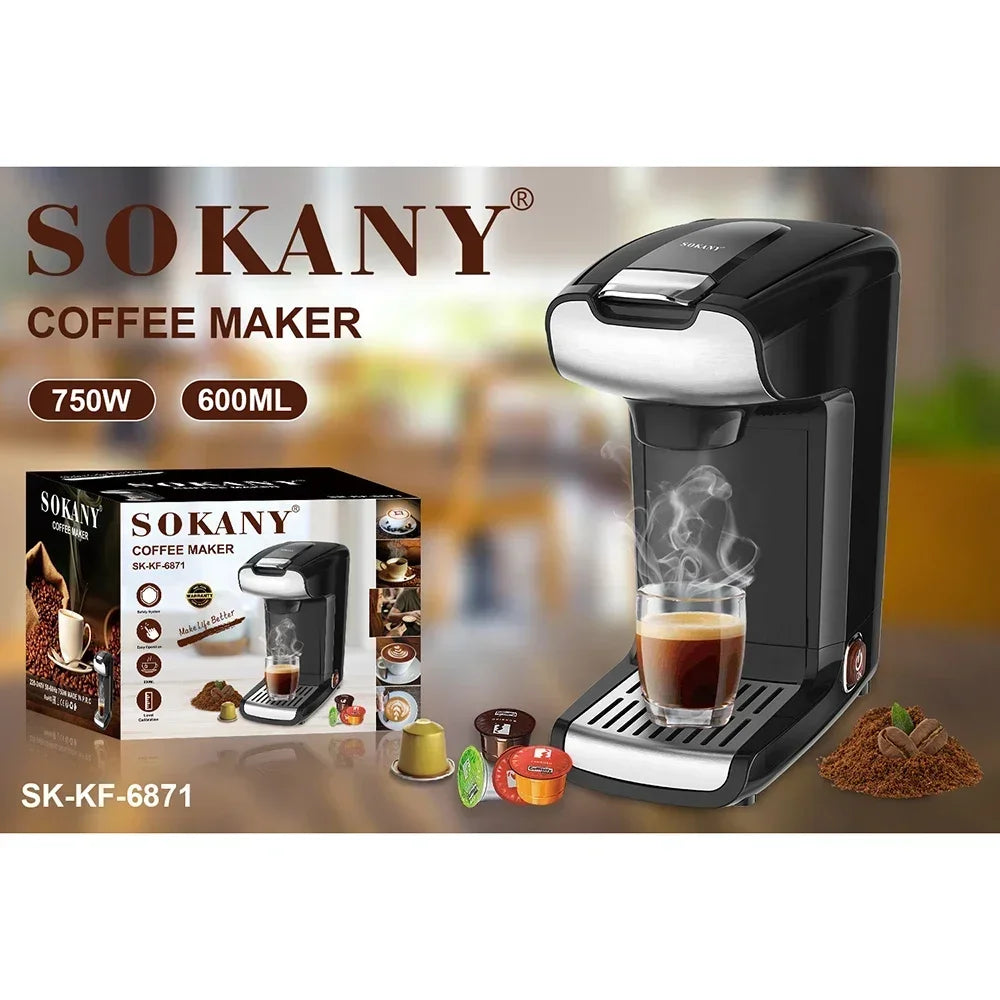 Electric Coffee Maker Stainless Steel Drain Pan Automatic Power Off Suitable for Home Office Use Espresso Capsule Mocha Coffee
