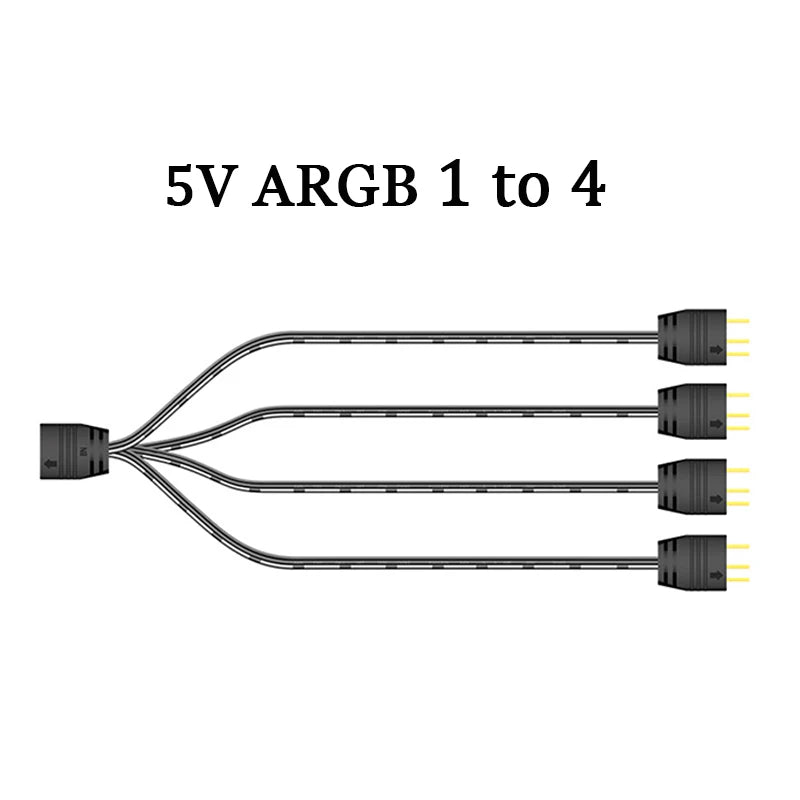 COOLMOON AR-1 Upgraded RGB Controller Cable 5V 3 Pin 3pin to SATA ARGB Controller HUB Adapter for PC Fan Cooling Fan Light Strip