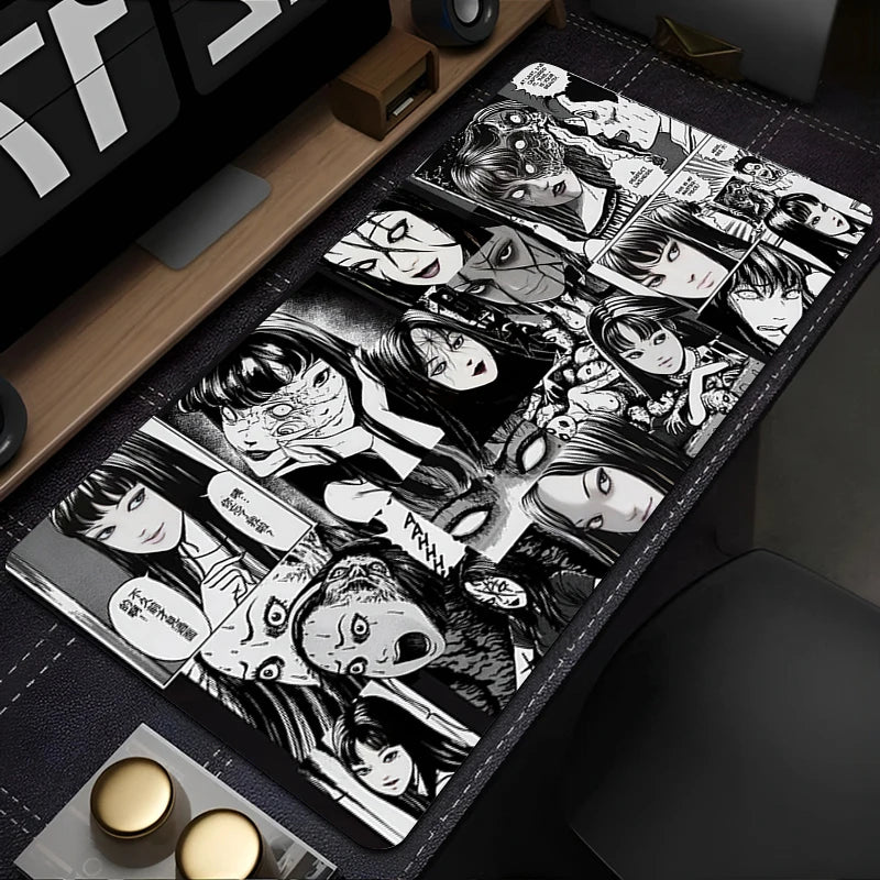 Gaming Accessories Mousepad Junji Ito Tees Horror HD Printed Anime Mouse Pad Office Pc Cabinet Desk Mat Extended Keyboard Carpet